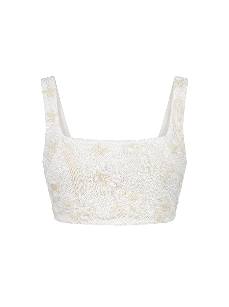 Arizona Ivory Beaded Co-ord Top