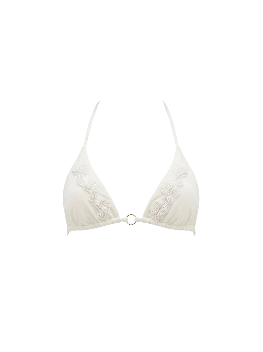 Wave Bikini Top White