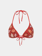 Seashell Red Hand-Beaded Bikini Red
