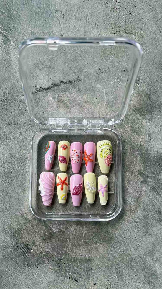 The New York Set Press on Custom Nails - Oceanus Swimwear