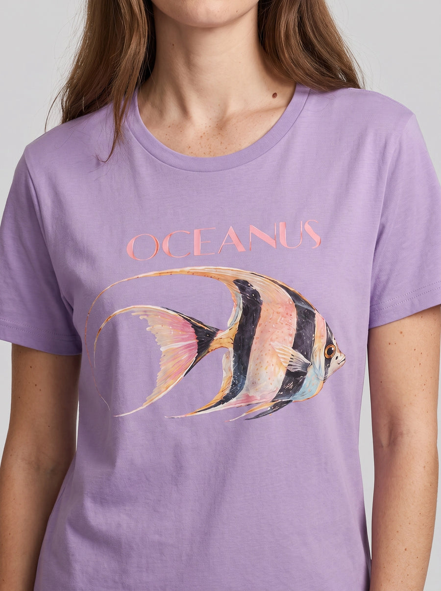 Oceanus Tropical Fish Purple T-Shirt