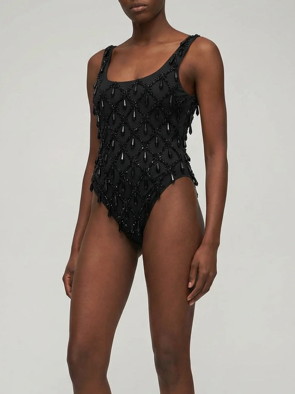 Calliope Crystal One Piece Swimsuit Black