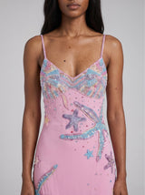 Crescent Shell Pink Long Dress