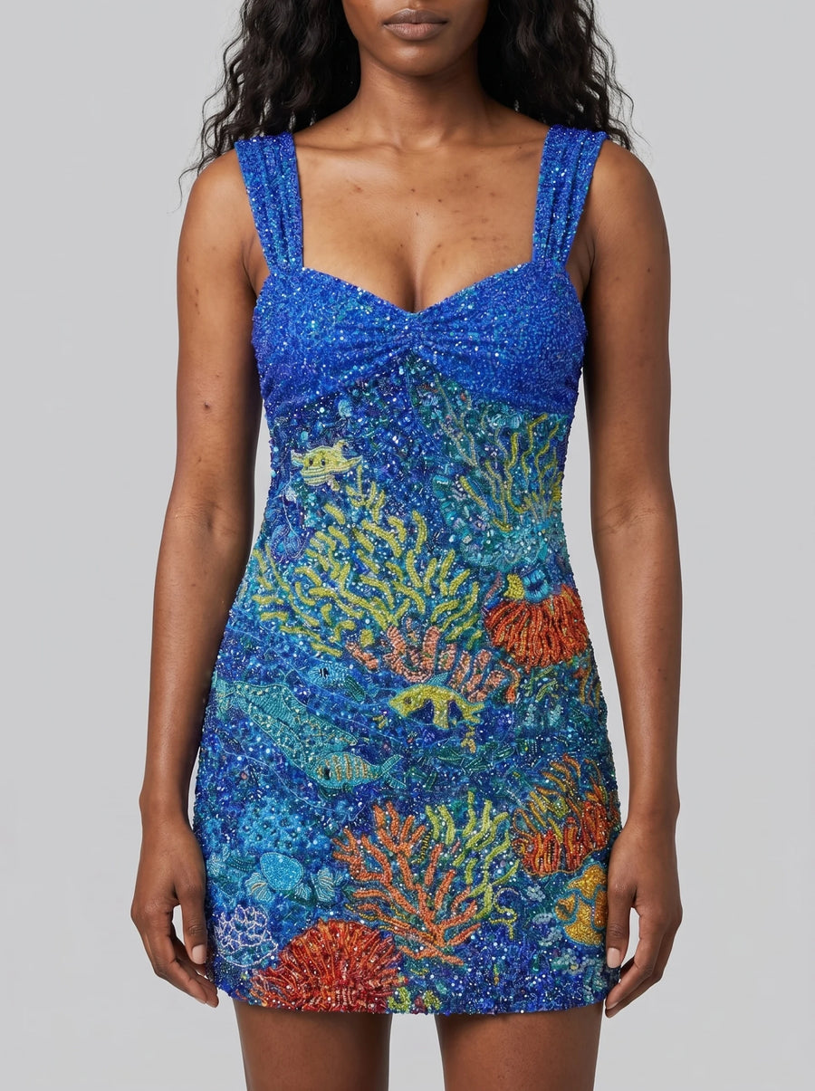Coral Dreamscape Dress