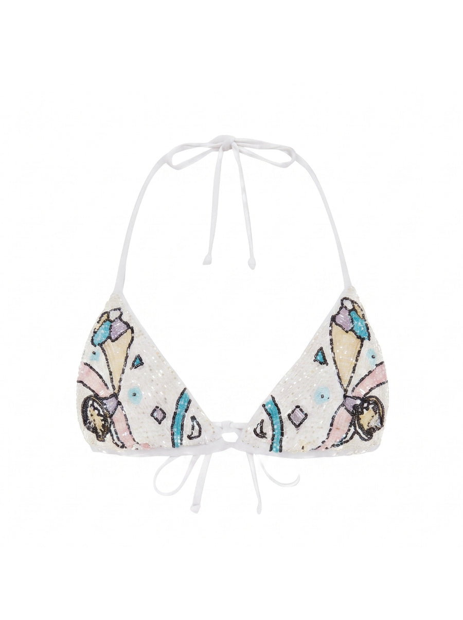 Simmi White Bikini Top
