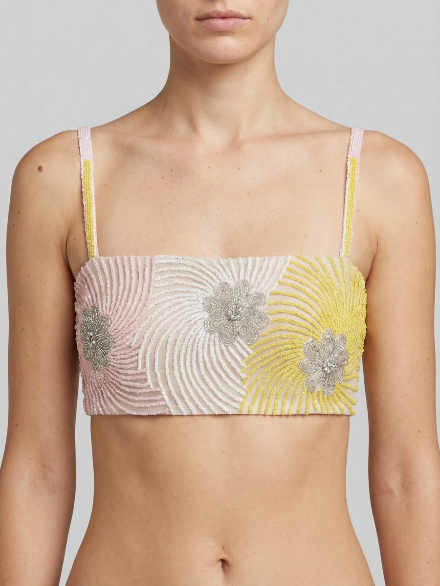 Sunbeam Floral Embroidered Crop Top