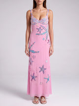 Crescent Shell Pink Long Dress in Stock