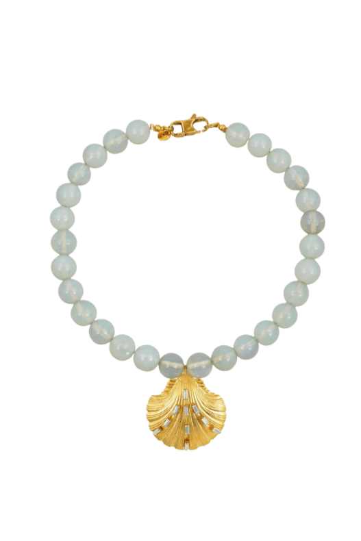 Isla's Opal and Gold Shell Pendant Necklace Daphne x Oceanus - Oceanus Swimwear