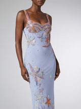 Crescent Shell Long Dress Lilac