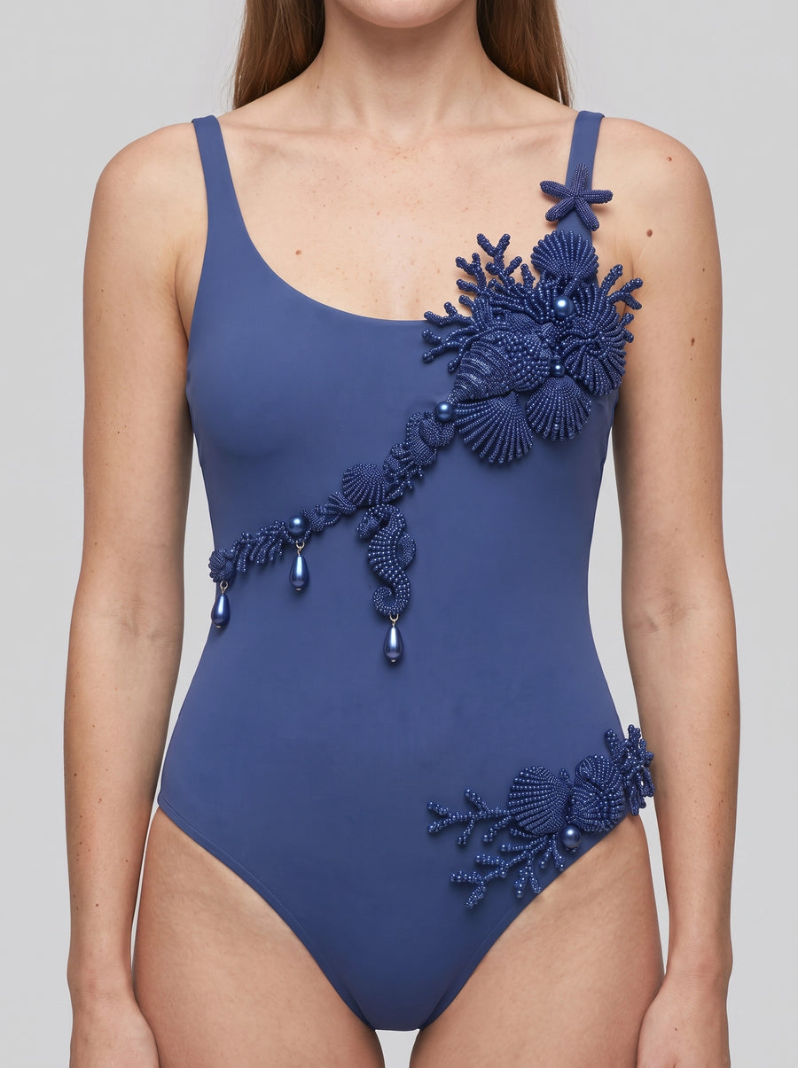 Pearl Reef Asymmetric Multi Colour Swimsuit