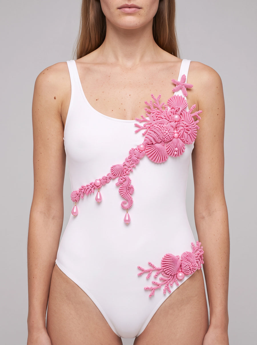 Pearl Reef Asymmetric Multi Colour Swimsuit