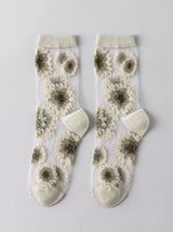 Pale Green Petal Veil Socks