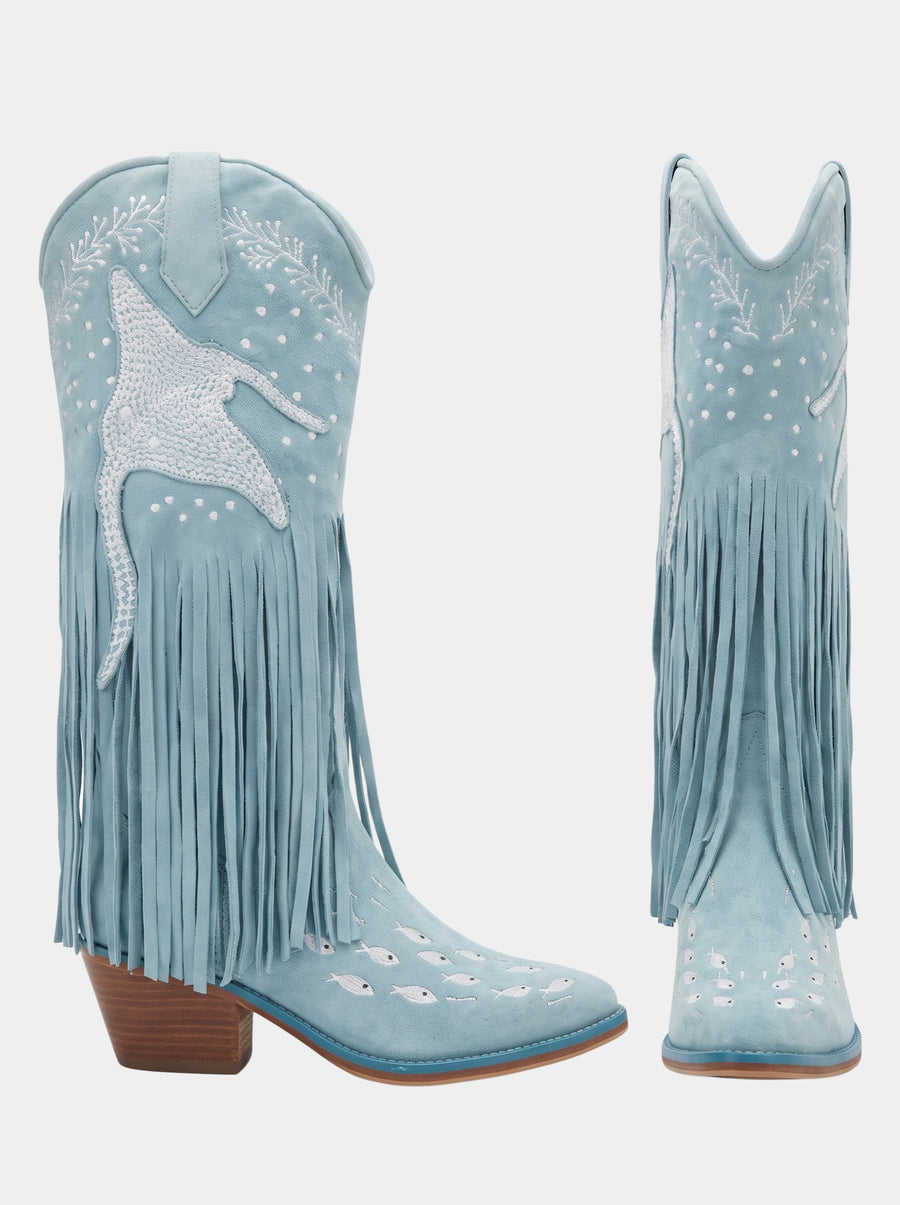 Manta Ray Long Boots Blue
