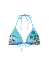 Oceanus x Taylor Nunez Island Blue Triangle Bikini Top