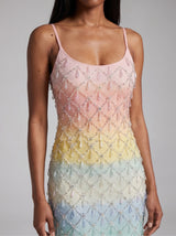 Calliope Luxury Crystal Rainbow Maxi Party Dress