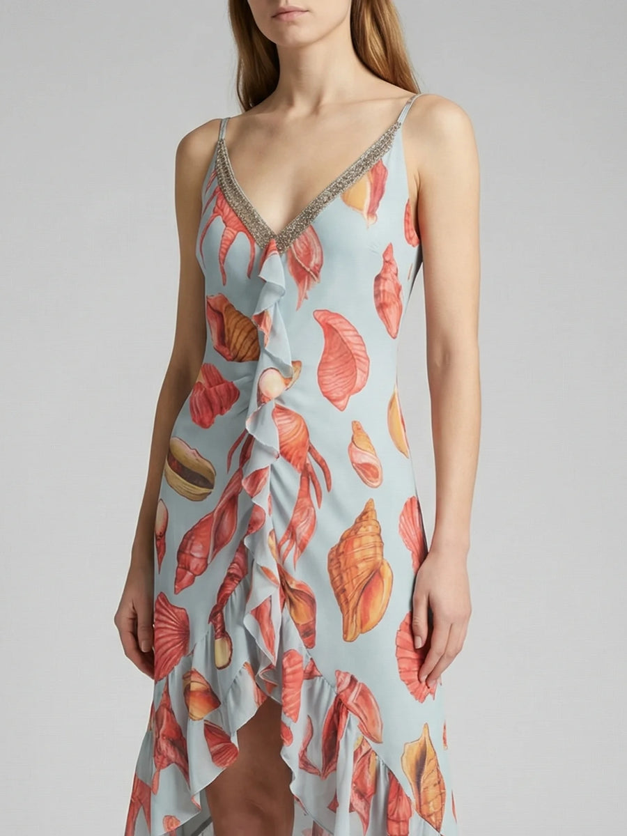 Nerissa Asymmetric Midi Dress