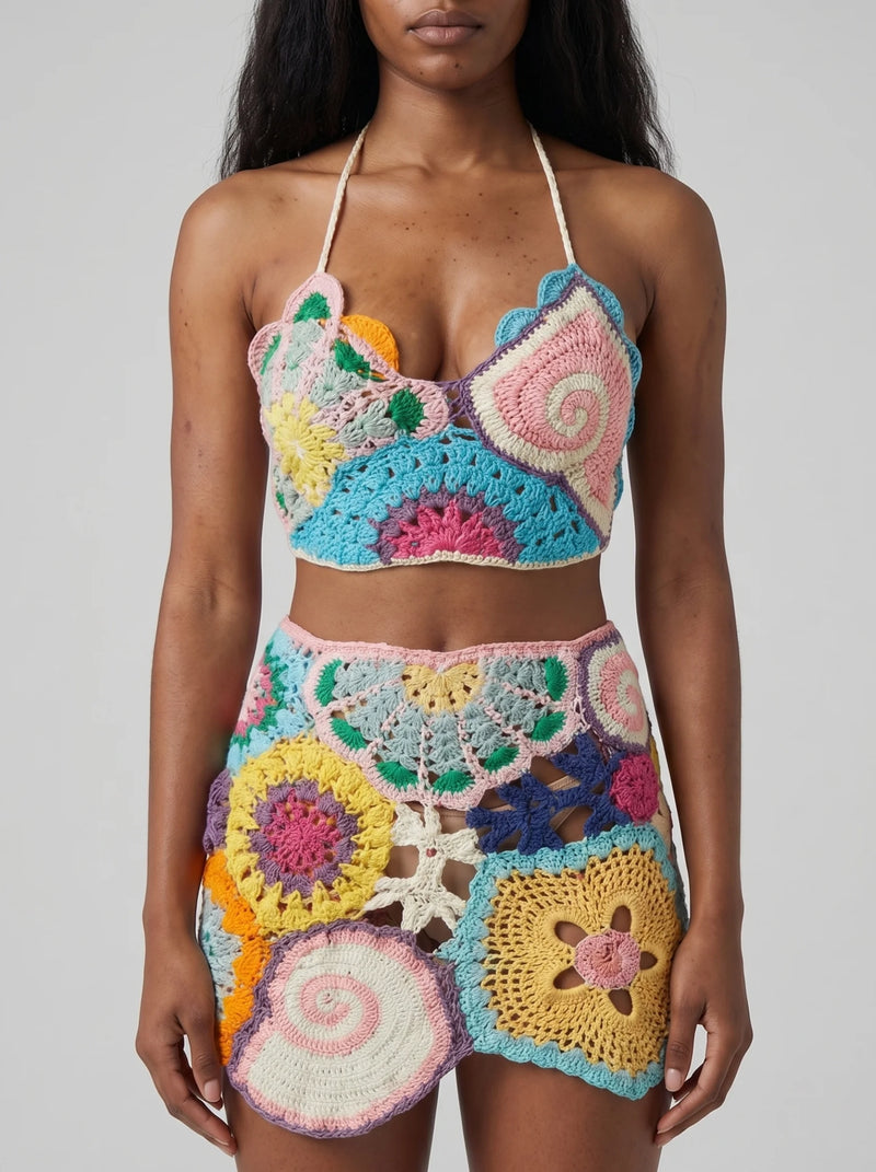Viera Patchwork Crochet Top