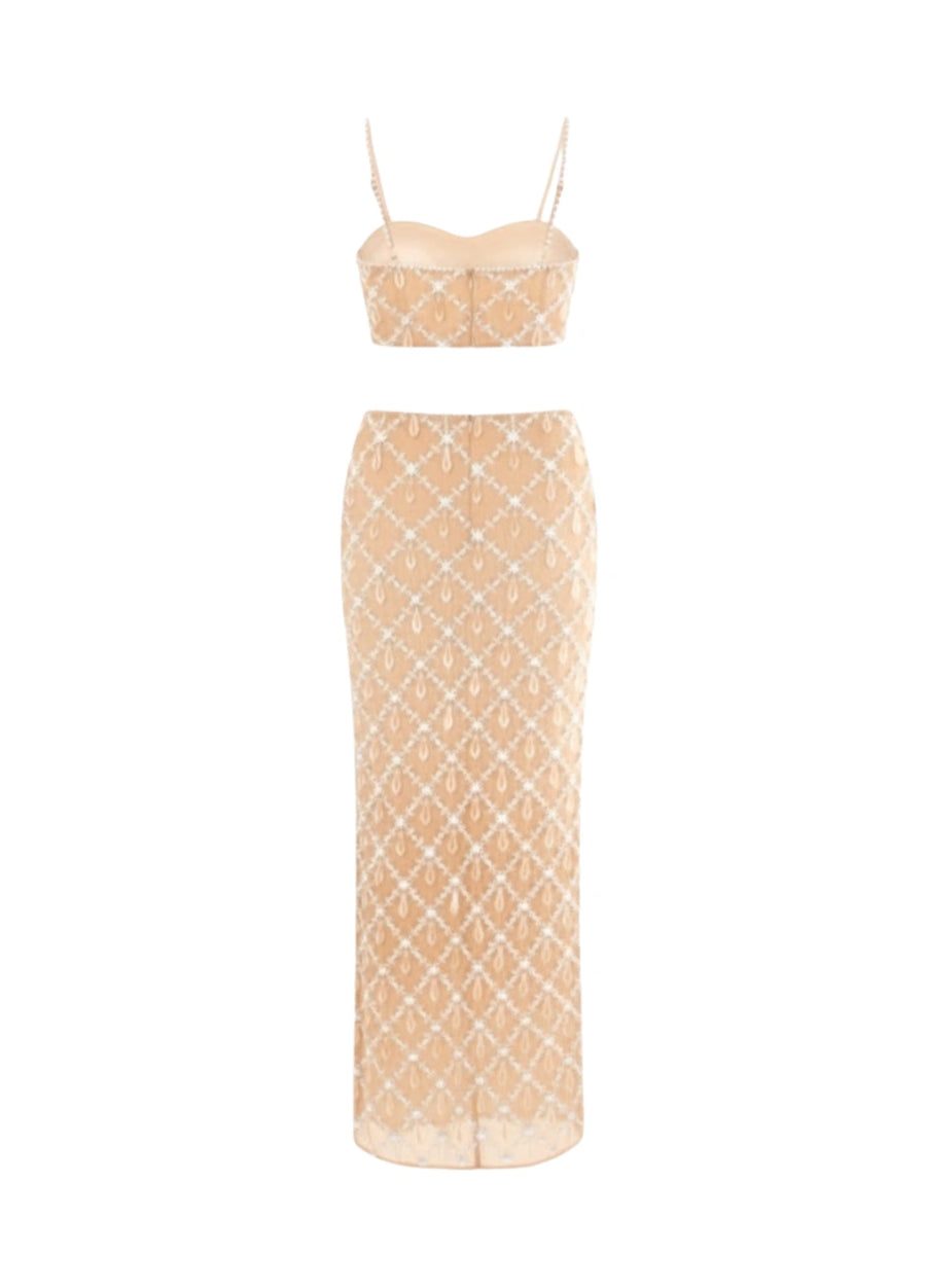 Calliope Luxury Crystal Maxi Party Dress Multi Colour