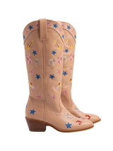 Arizona Embroidered Leather Boots-Multi Color