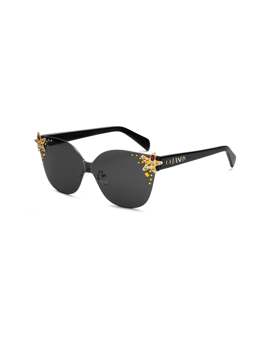Oceanus x SOJOS Glowheart Sunglasses Black - Oceanus Swimwear