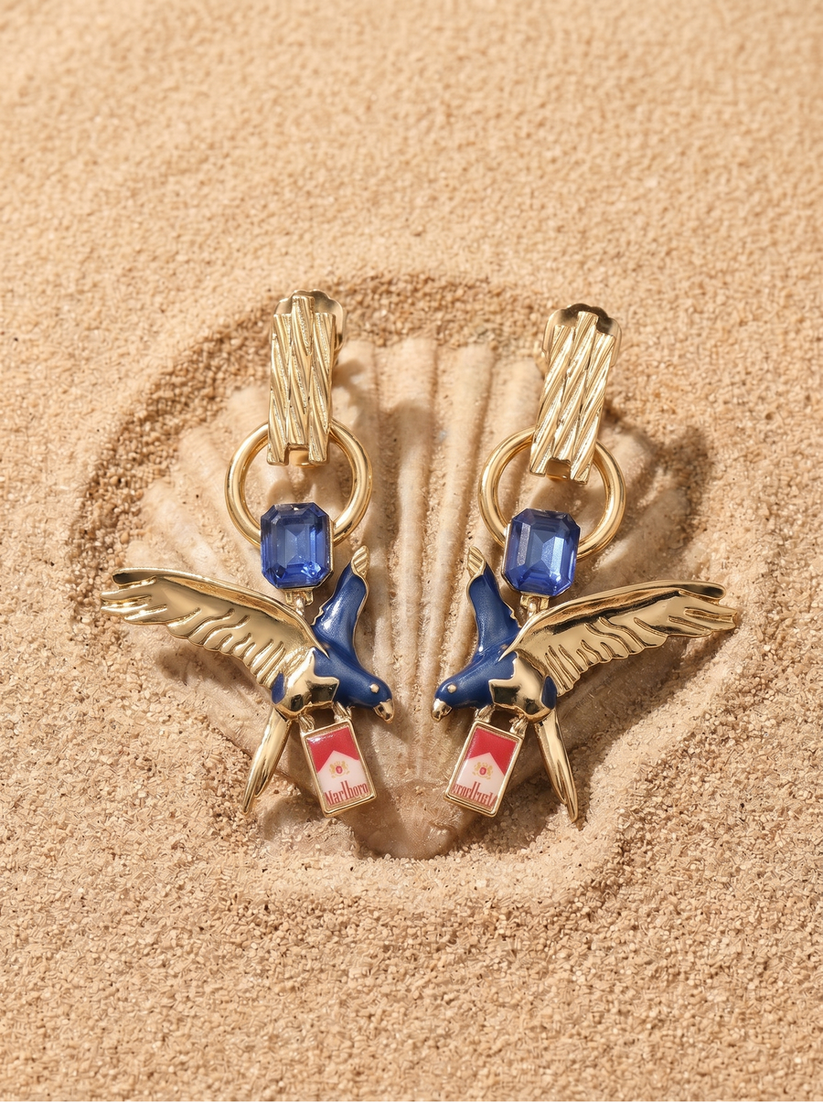 The Smoking Bird Earrings