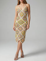 Katerina Crochet And Sequin Luxe Multi Coloured Dress