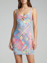 Aliona Embellished Luxury Multi-Coloured Party Dress