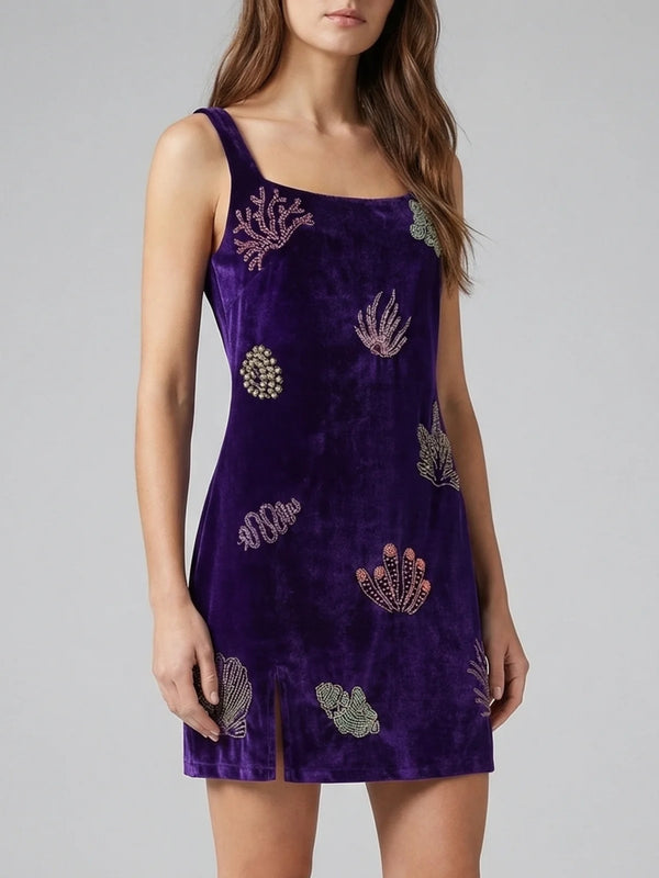 Coral Purple Mini Dress