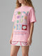Plage Pink Tee -Tshirt Beaded