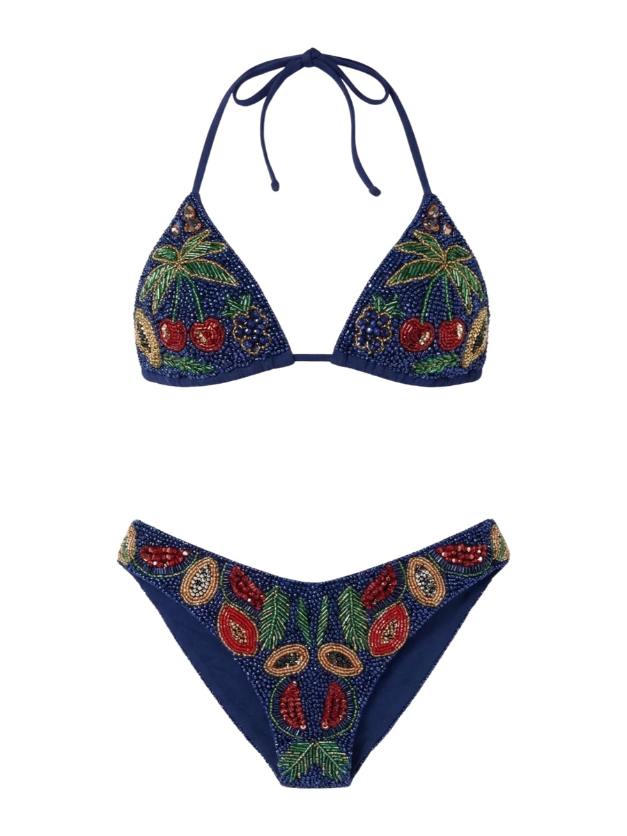 Cherry Bikini Bottom in Navy