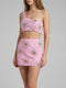 Callie Co-ord Luxe Mini Skirt Pink