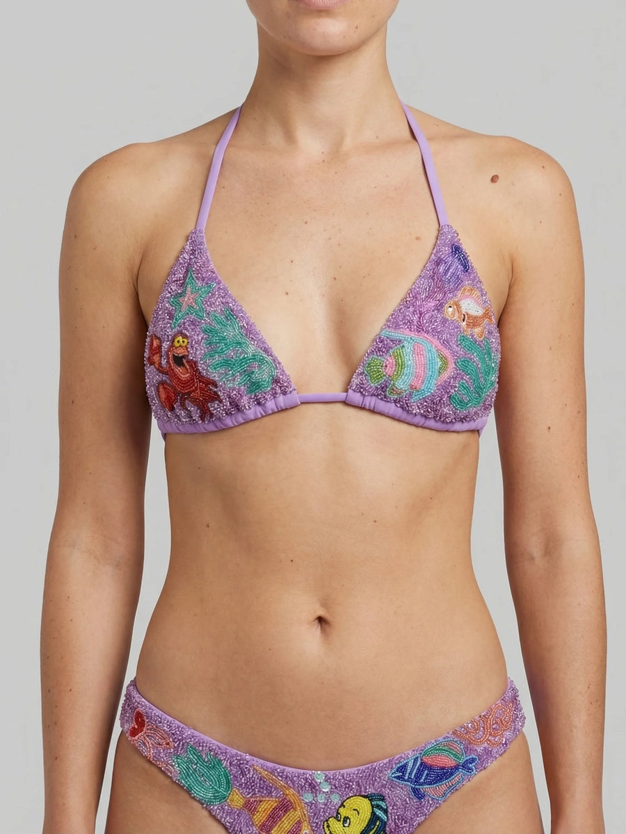Disney | Oceanus Sea Lilac Fully Beaded Bikini Top