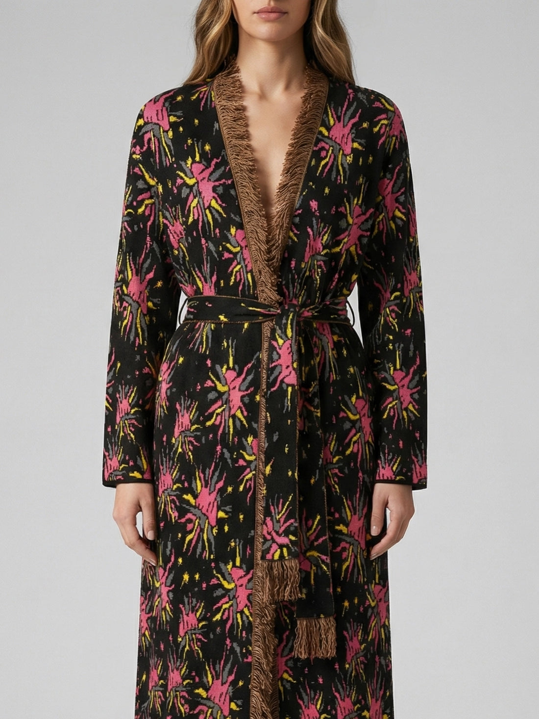Midnight Bloom Fringe Robe