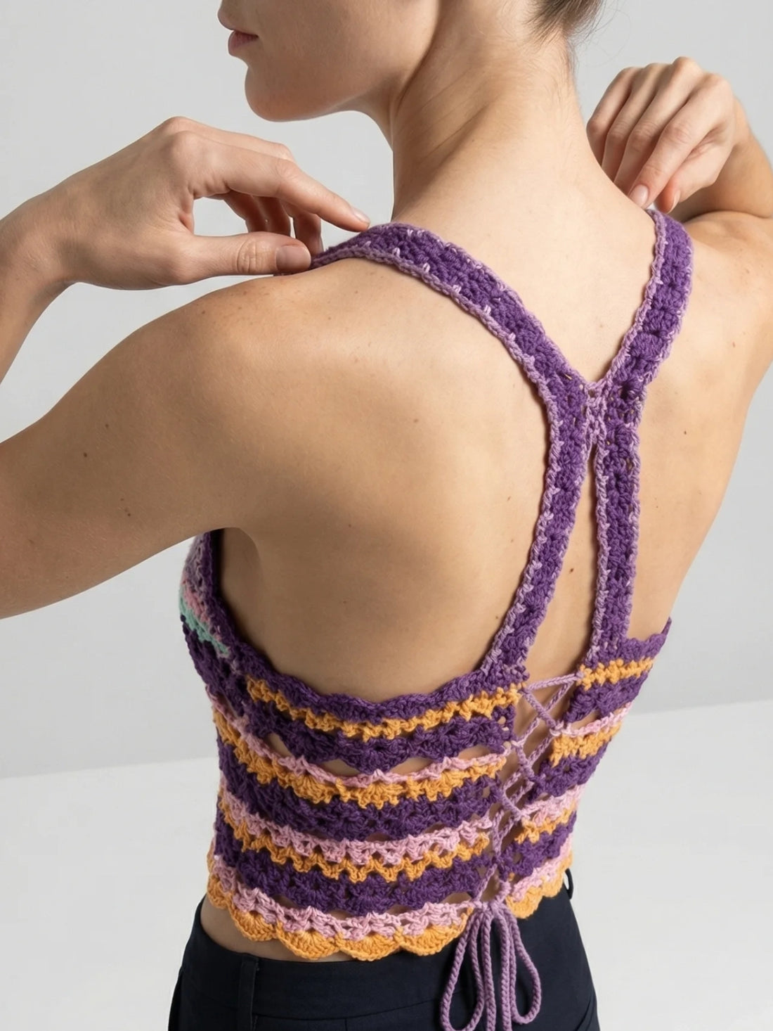 Crochet Purple Crop Top