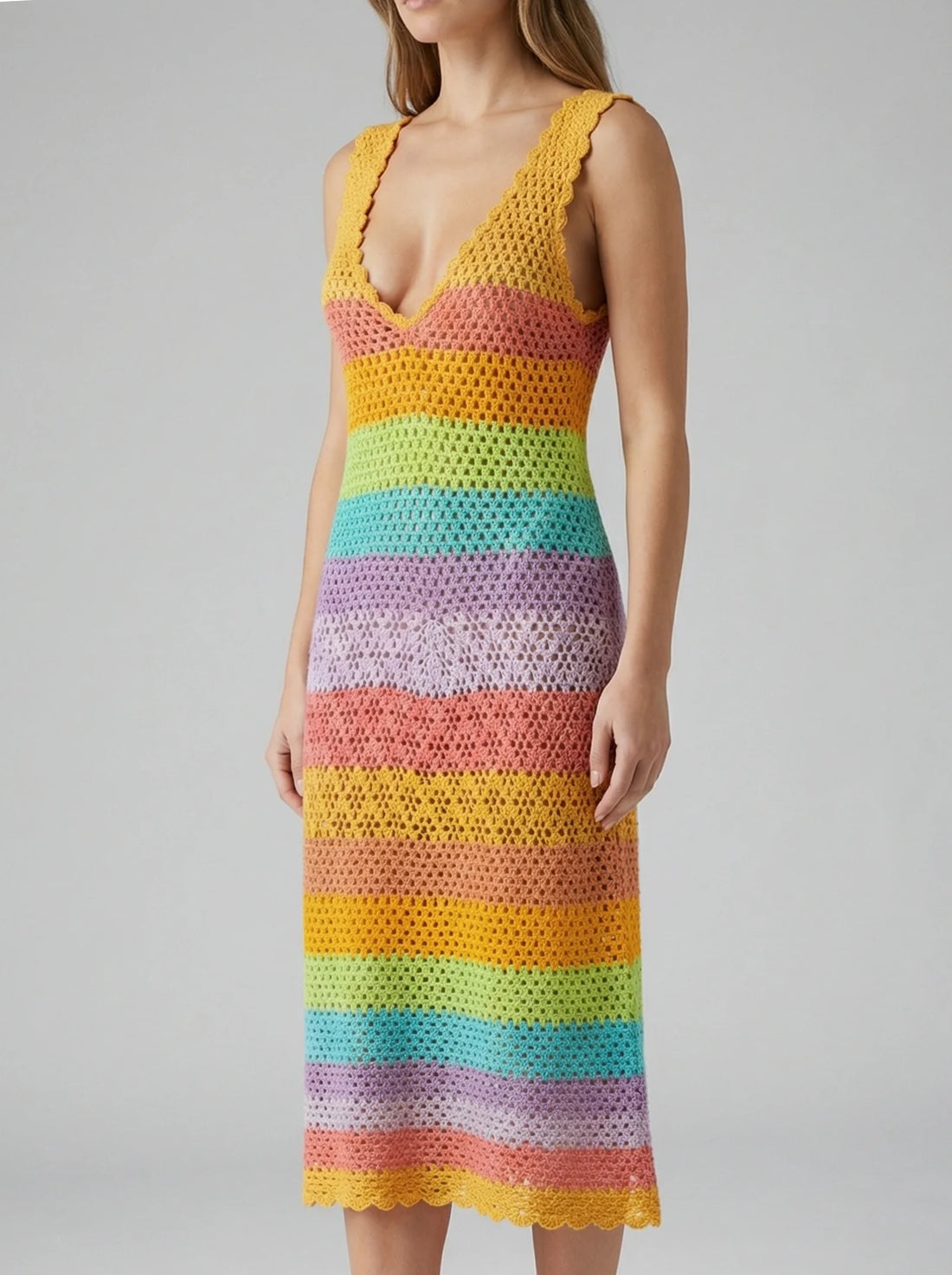 Rainbow Crochet Dress