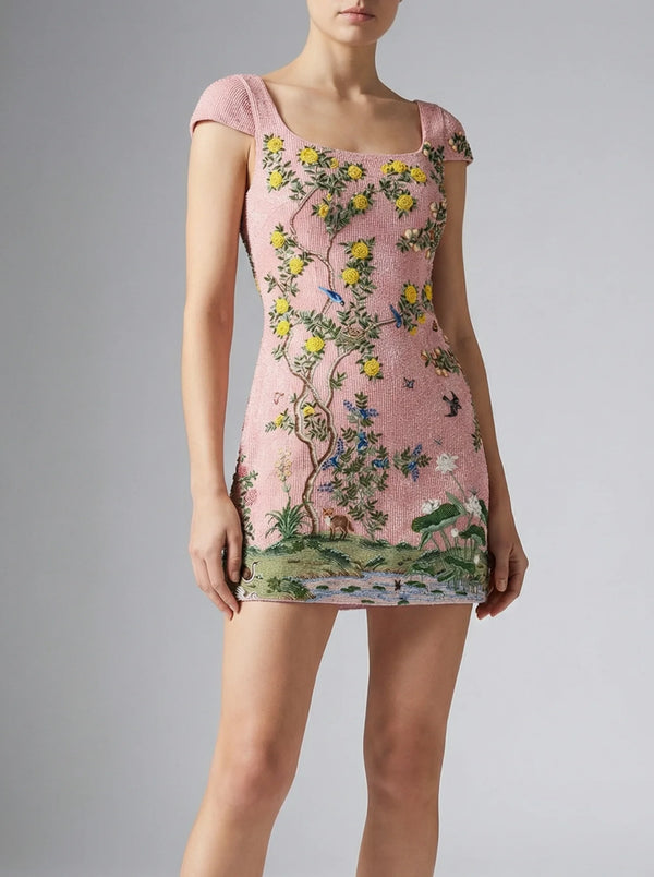 Pink Enchanted Garden Mini Dress