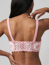 Rosy Daisy Crochet Crop Top Pink