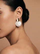 Scale White Gold Earrings