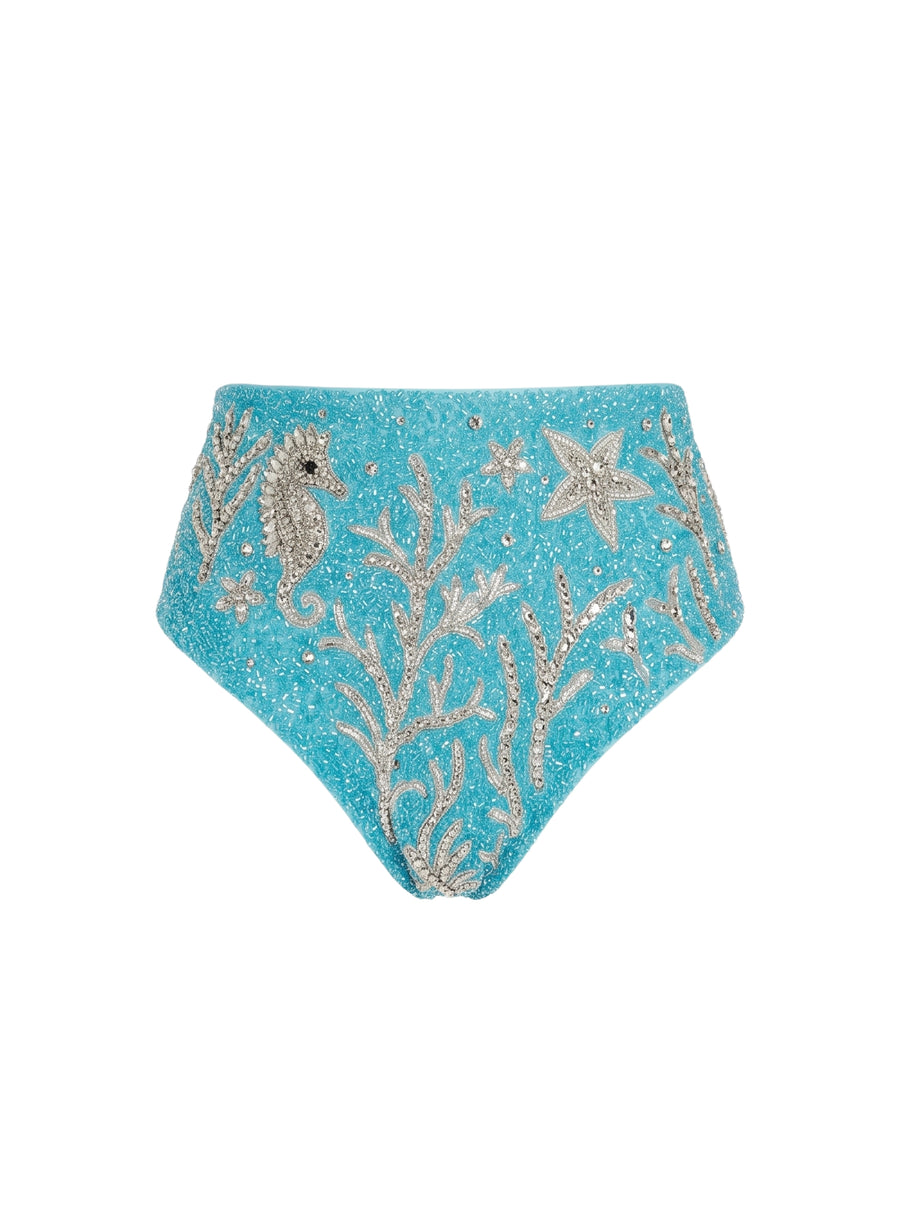 Ocean Starfish Hand-Beaded Bikini Aqua Blue