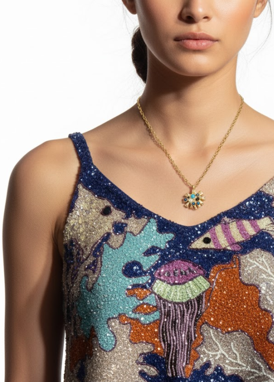 Starbrust Blue Necklace