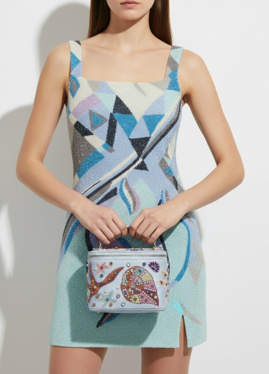 Selene Vanity Blue Makeup Bag