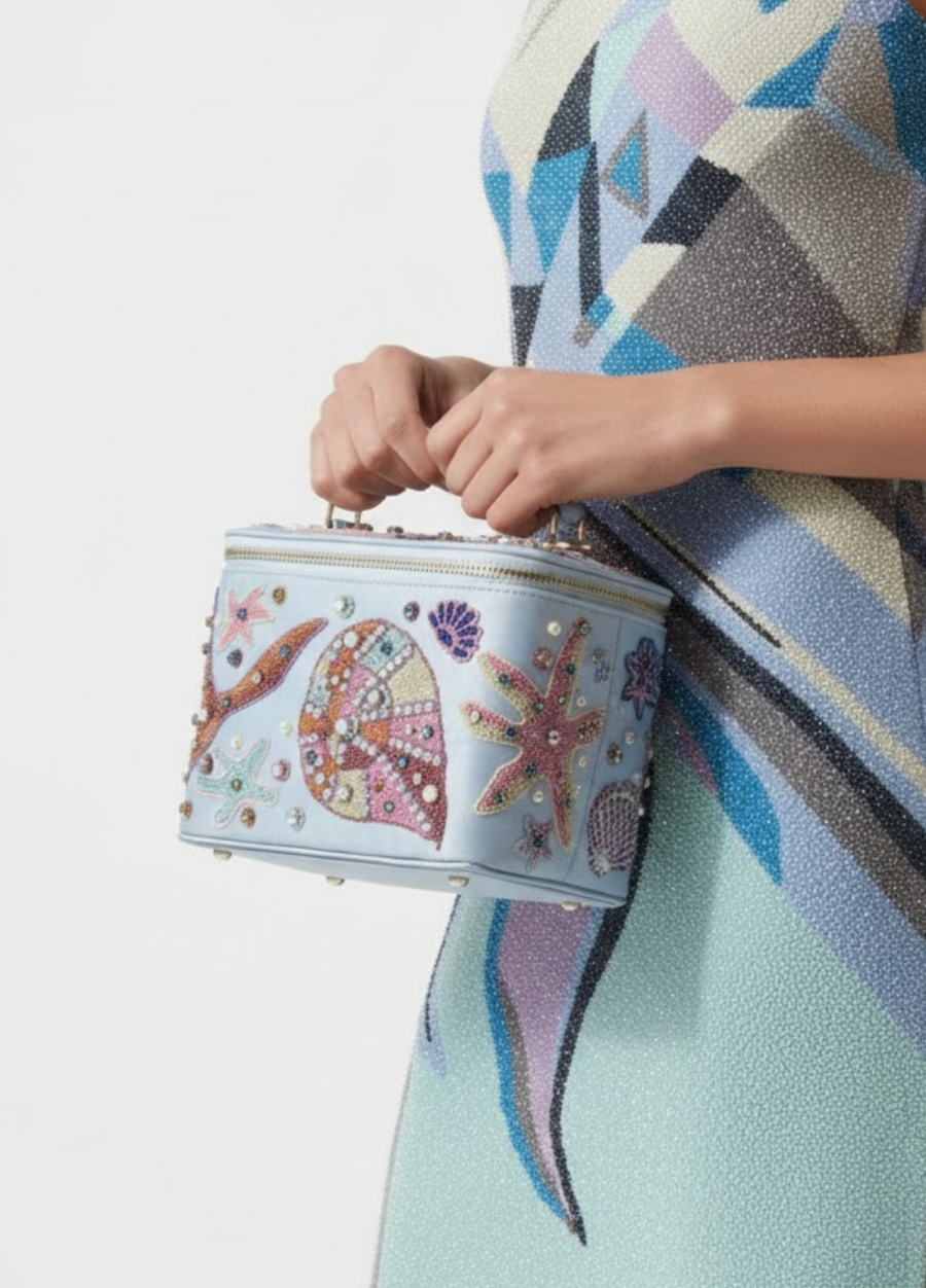 Selene Vanity Blue Makeup Bag