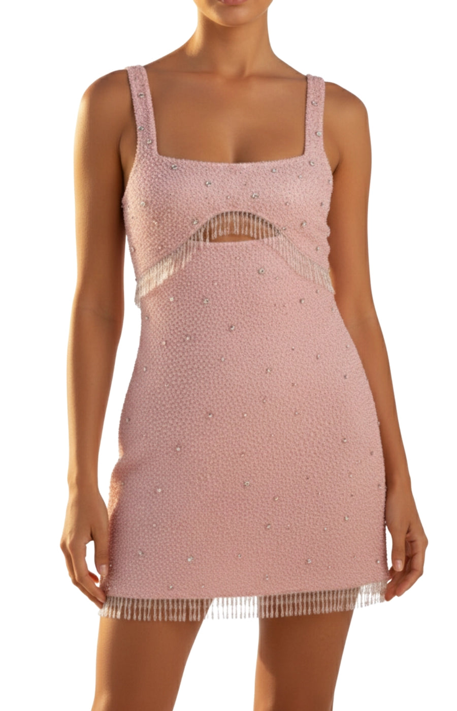 Posy Pink Beaded Mini Dress