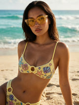 Oceanus x SOJOS Glowheart Sunglasses Yellow
