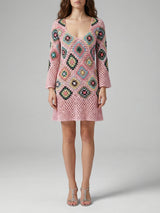 Spring Pink Crochet Dress