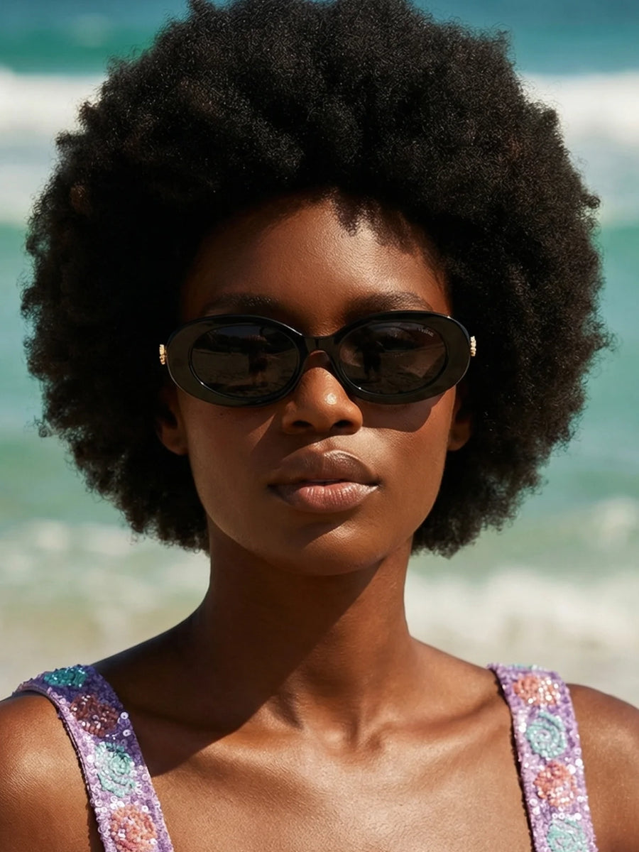 Oceanus x SOJOS Veronica Sunglasses Black