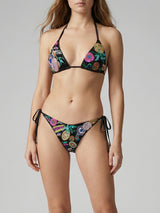 Fruit Hand beaded Triangle Bikini Top Black in Stock