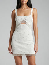 Posy White Beaded Mini Dress