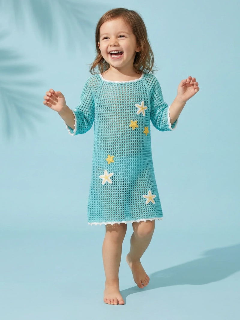 Blue Starfish Kids Crochet Dress
