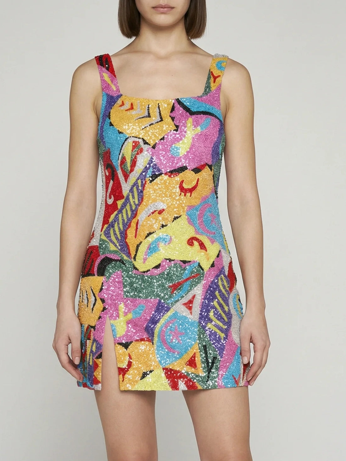 Boston Vibrant Hand-Beaded Dress - Multi Coloured